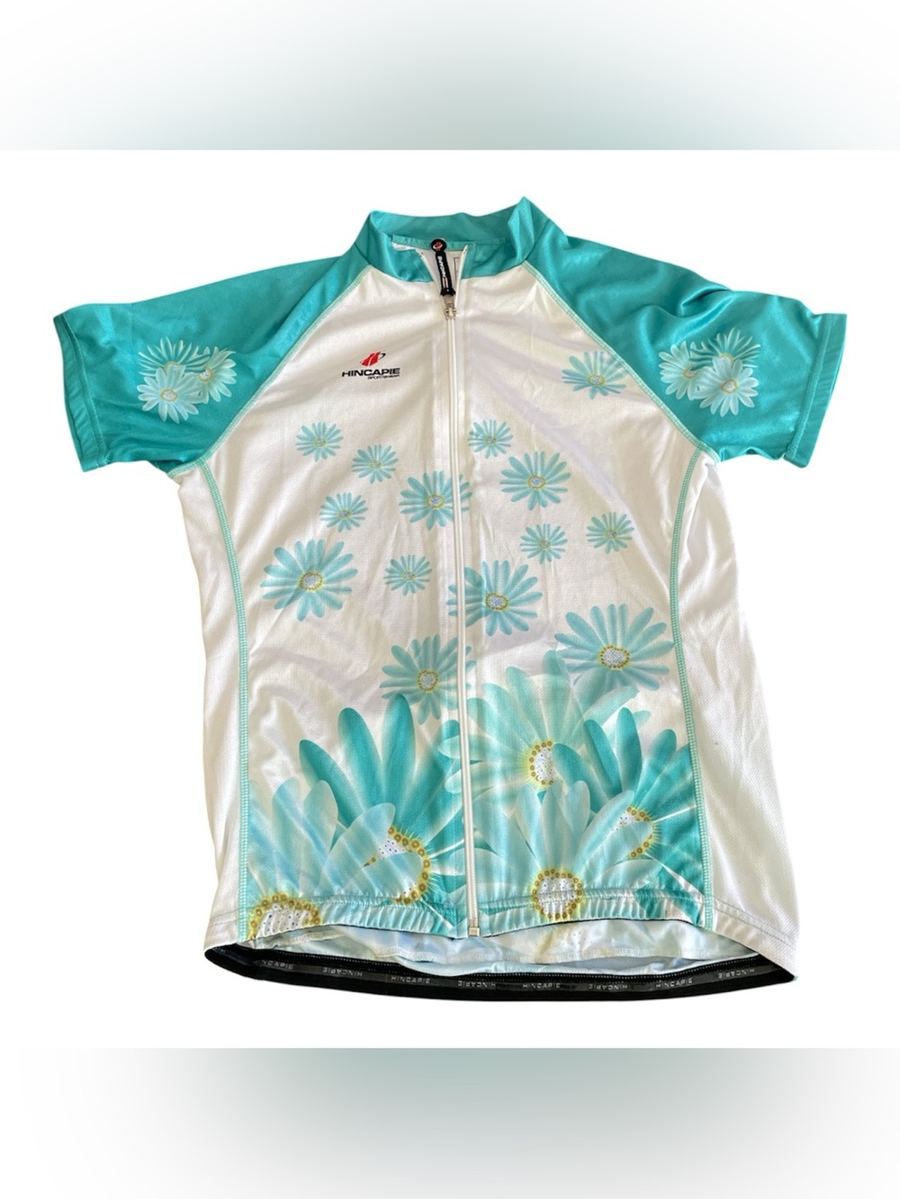 Hincapie Teal & White Floral Short Sleeve Cycling Jersey